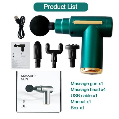 Portable Massage Gun 6 Speeds for Muscle Pain Relief Back Neck Deep Tissue Vibration Massager Relaxation Handheld Percussion