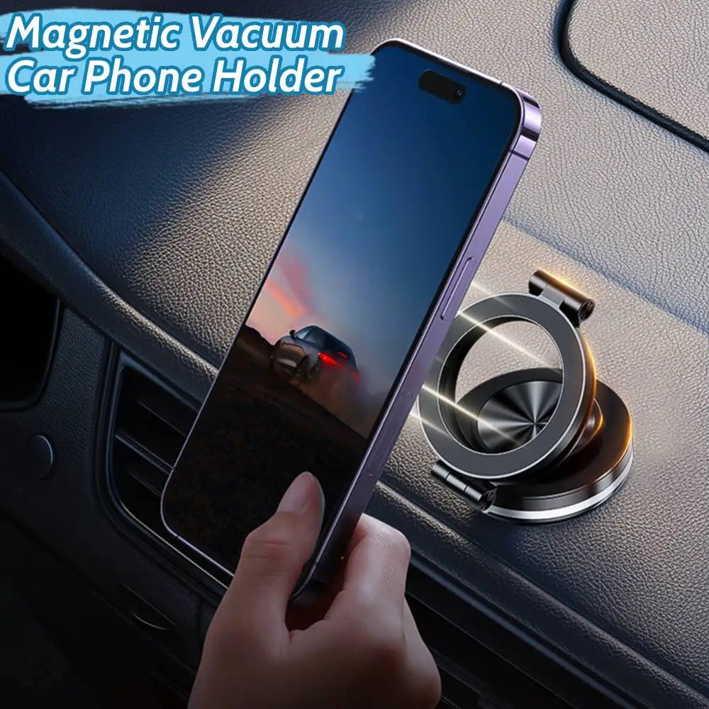 Magnetic Vacuum Car Phone Holder 360° Rotatable Vacuum Suction Cup Phone Mount Adjustable Electric Suction Cup Phone Mount