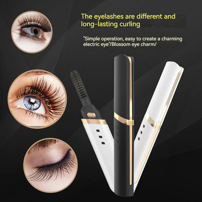 1 Pack rechargeable portable eyelash curler, temperature adjustable heated eyelash curling tool, USB charging long-lasting curli