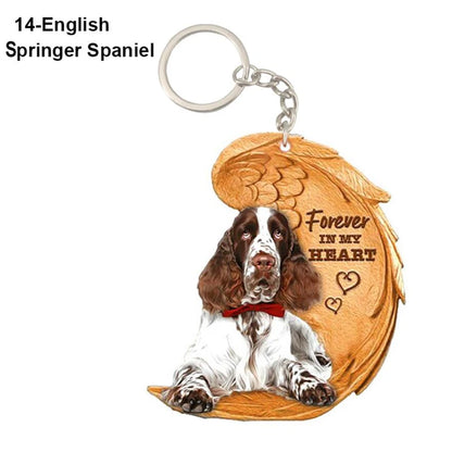 39 Style Cut Dog Forever In My Heart Angel Pendant Bag Keychain Car Key Chain Keyring Pet Jewelry Best Friends Gifts Accessories