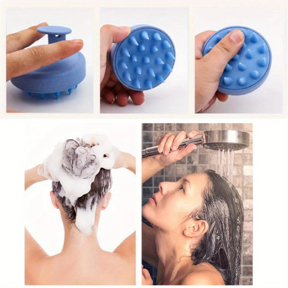 1pc Silicone Shampoo Brush Body Massage Brush Bath Shower Brush Salon Hairdressing Tool Scalp Massage Comb Hair Washing Comb