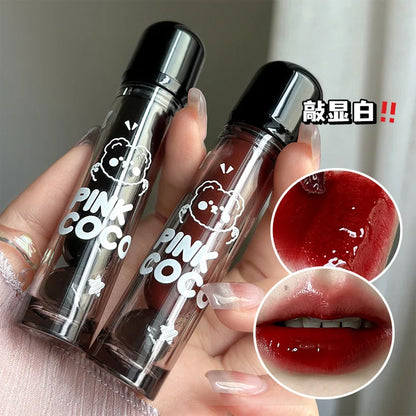 PINKCOCO Bear Dudu mirror lip glaze does not fade mirror water gloss lip gloss lipstick