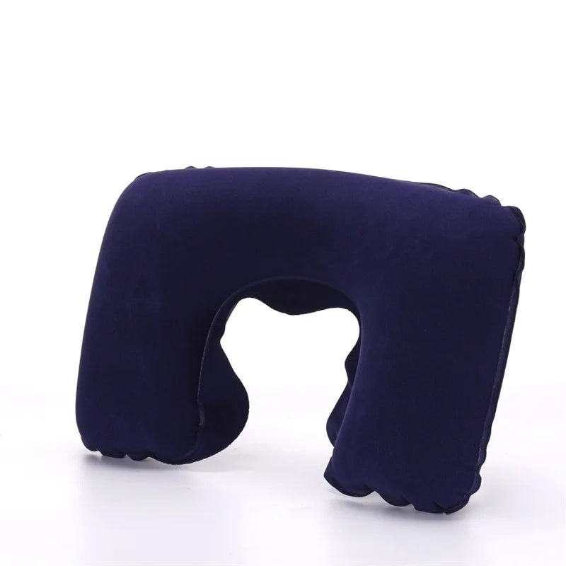 Portable U Shape Inflatable Travel Pillow Adjustable Travel Inflatable Neck Pillow Air Cushion for Airplanes Traveling JAF059