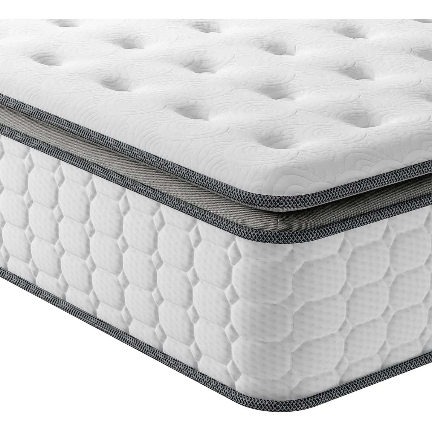 10.6 Inch Pocket Sprung Mattress with Breathable Foam and Individually Pocket Spring - Medium, Upgraded Pillow Top Collection