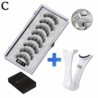 3D Natural Magnetic Eyelashes,With 5 Magnetic Lashes Shipping Box Eyelashes Handmade False Gift Reusable Support Drop Magne T6N2