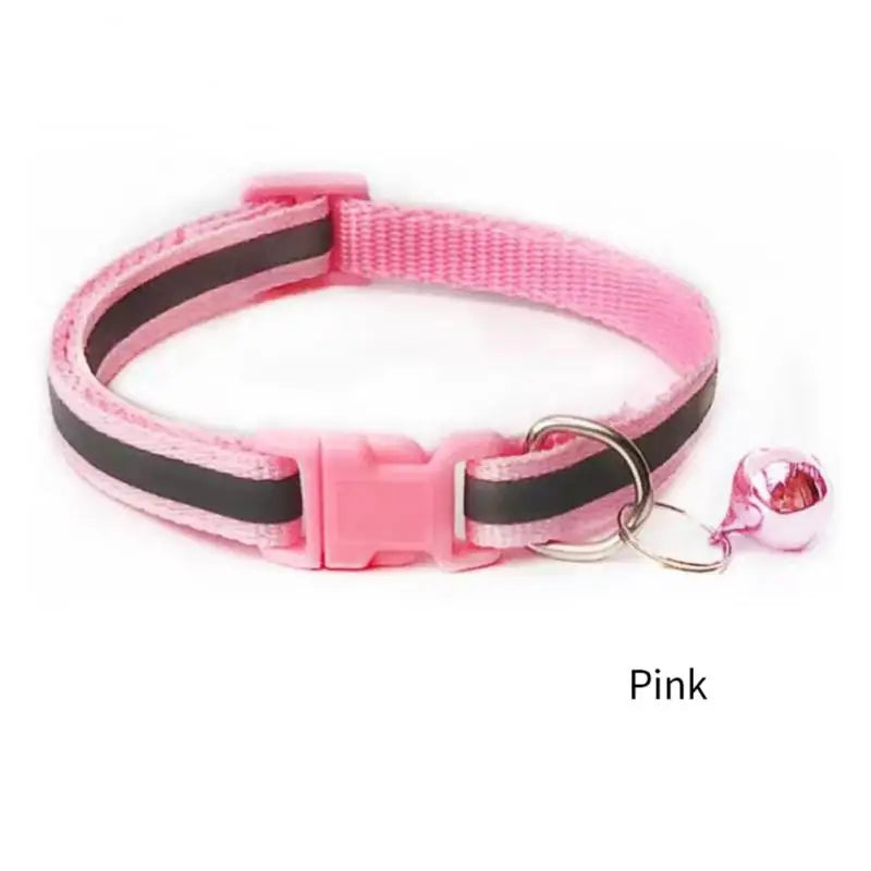 1PC Colors Reflective Breakaway Cat Collar Neck Ring Necklace Bell Pet Products Safety Elastic Adjustable Pet Reflective Collar