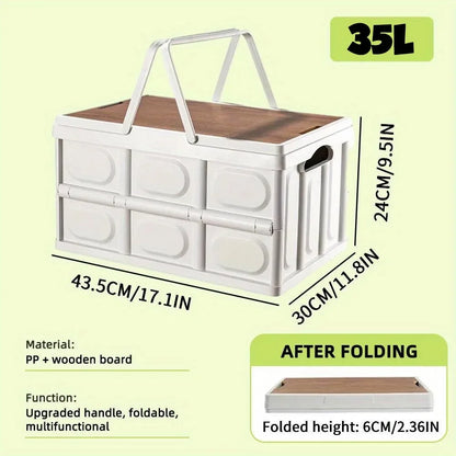 1 Outdoor Camping Storage Box With Handle, 15L Foldable Storage Box, Portable Camping And Picnic Storage Box, Car Luggage