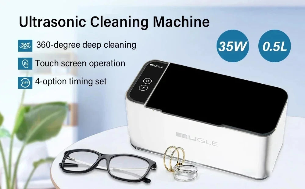 Xiaomi MIJIA Ultrasonic Cleaner Glasses Jewelry Cleaner Ultrasonic Cleaning Machine Ultrasound Wash Bath For False Teeth 500ml