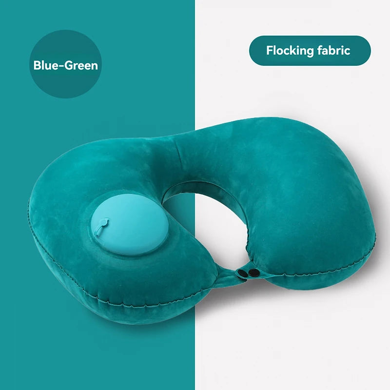 2024 New Inflatable Pillow Travel Portable Neck Protection Pillow Press Inflatable U-shaped Pillow Travel Storage Neck Pillow