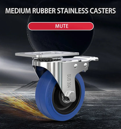 3"  Industrial caster Factory price medium duty stainless steel elastic rubber caster wheels