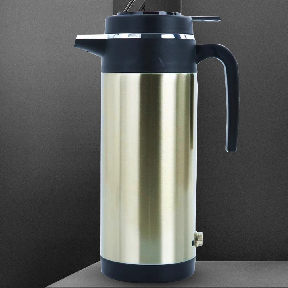 12V/24V Electric Heating Cup Kettle Stainless Steel Water Heater Bottle Auto Shut Off Fast Boiling Kettle for Travel Car Truck