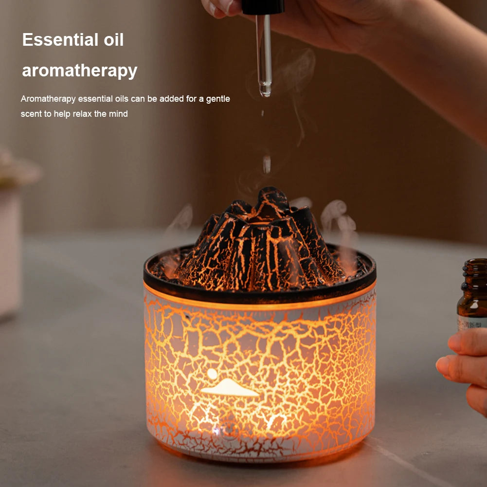 180ml Cool Mist Humidifier Multifunctional Volcano Air Humidifier Fragrance Oil Diffuser Jellyfish Mist for Bedroom Office Yoga