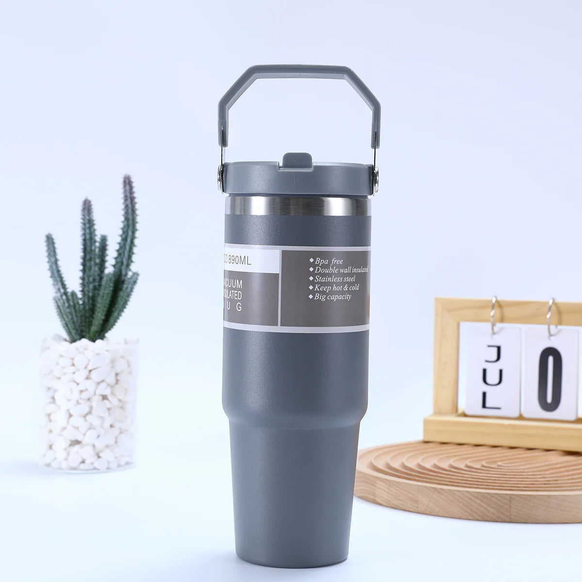 304 Stainless Steel 30oz Large Capacity Portable Car Cup Vacuum Portable Insulated Cup For Insulated Outdoor Car Ice Cream Cups