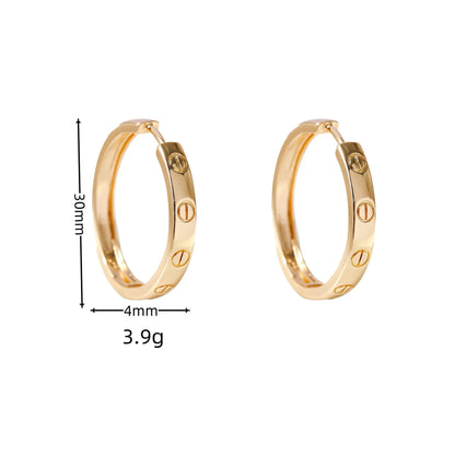 2025 new s925 silver needle Roman numeral ear buckle earrings, light luxury gold-plated earrings, female accessories