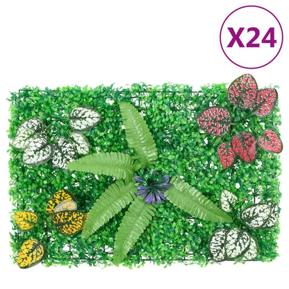 24 pcs Artificial Green Plant Fence - 40x60 cm Decorative Garden Privacy Screen