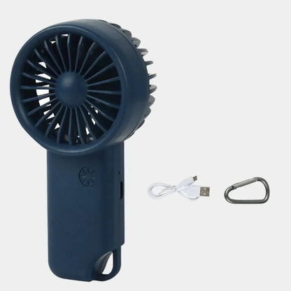 Portable Mini Fan Rechargeable USB Charging Handheld Fan Built-in 500mAh Battery 3 Speed Power for Outdoor Office Sports Travel