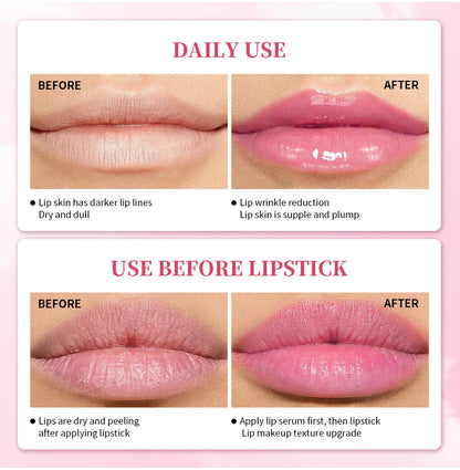 Pink Lips Serum Lip Balm Plumper Serum Reduces Fine Lines Brighten Lipgloss Anti-Drying For Women Pink Lips Instant Volumising