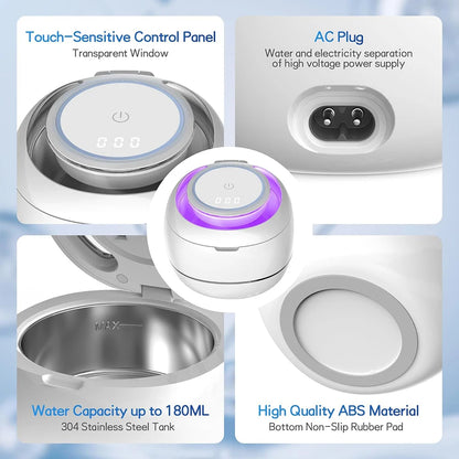 Ultrasonic Cleaner For Retainers Dentures Jewelry Cleaning Machine Mini Portable UV Ultrasonic False Teeth Retainer Cleaner