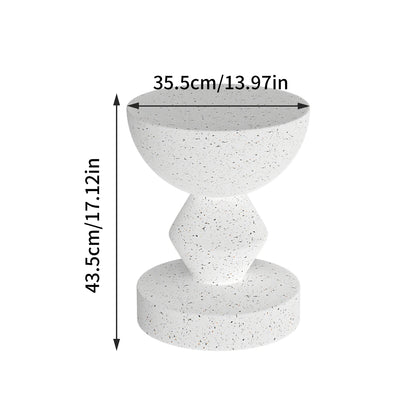 Outdoor Concrete Side Table 43CM Tall Accent End Table Garden Stool for Living Room, and Patio