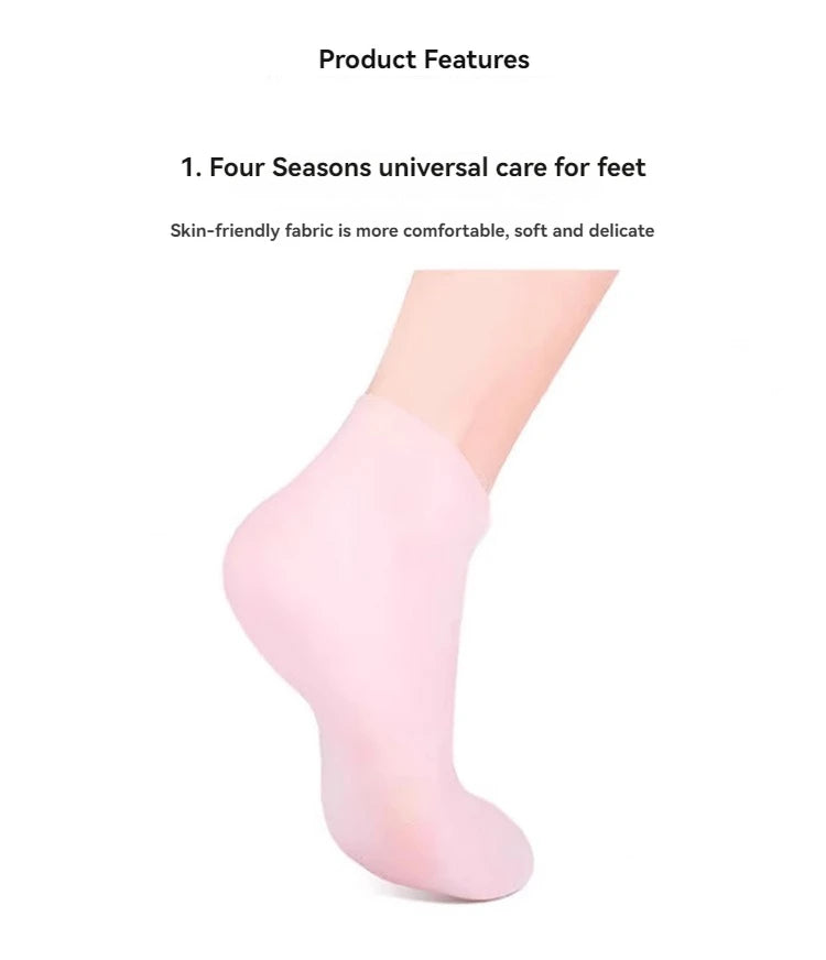 2pcs Silicone Moisturizing Foot Socks For Dry Cracked Feet Foot CareSocks Massage Moisturizing Gel Socks Pedicure Socks Tool - M