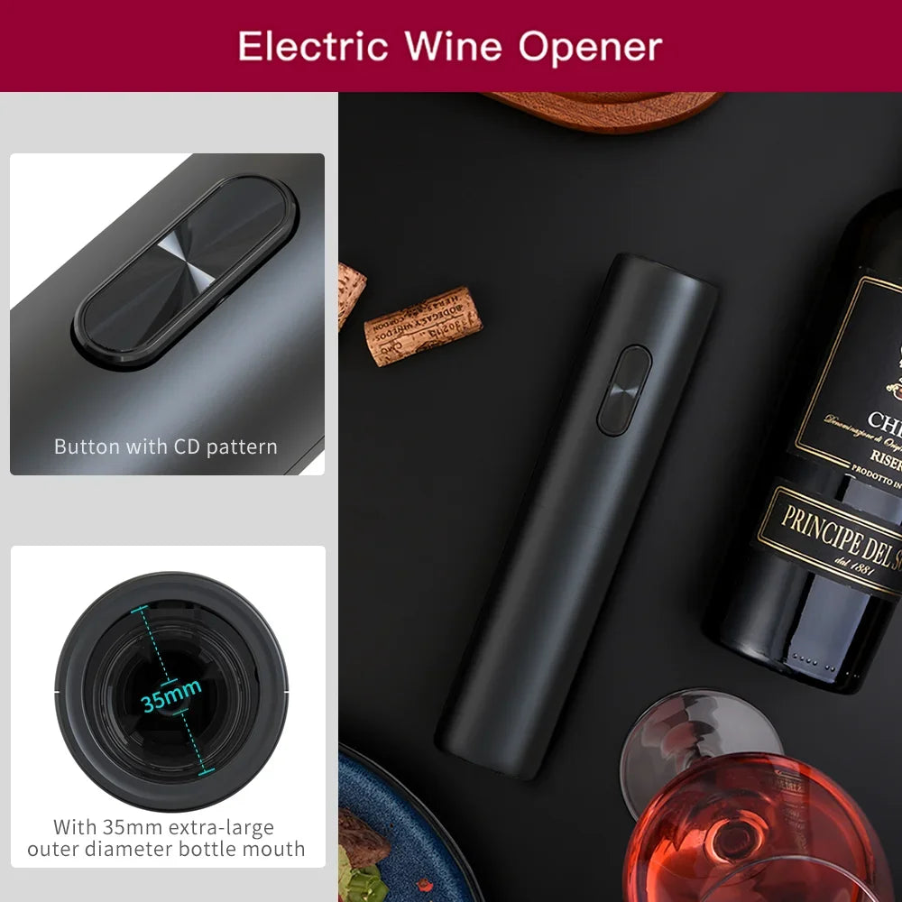 1Set Electric Wine Opener Automatic Corkscrew AA Battery Wine Bottle Opener With Foil Cutter For Kitchen   Party Wine Lov Beer