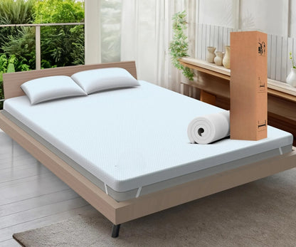 4 Inch Memory Foam Mattress Topper DOUBLE Bed, 10cm Thick Gel Infused Orthopedic Mattress Pad, Removable Washable Zipped Cover