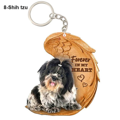 39 Style Cut Dog Forever In My Heart Angel Pendant Bag Keychain Car Key Chain Keyring Pet Jewelry Best Friends Gifts Accessories