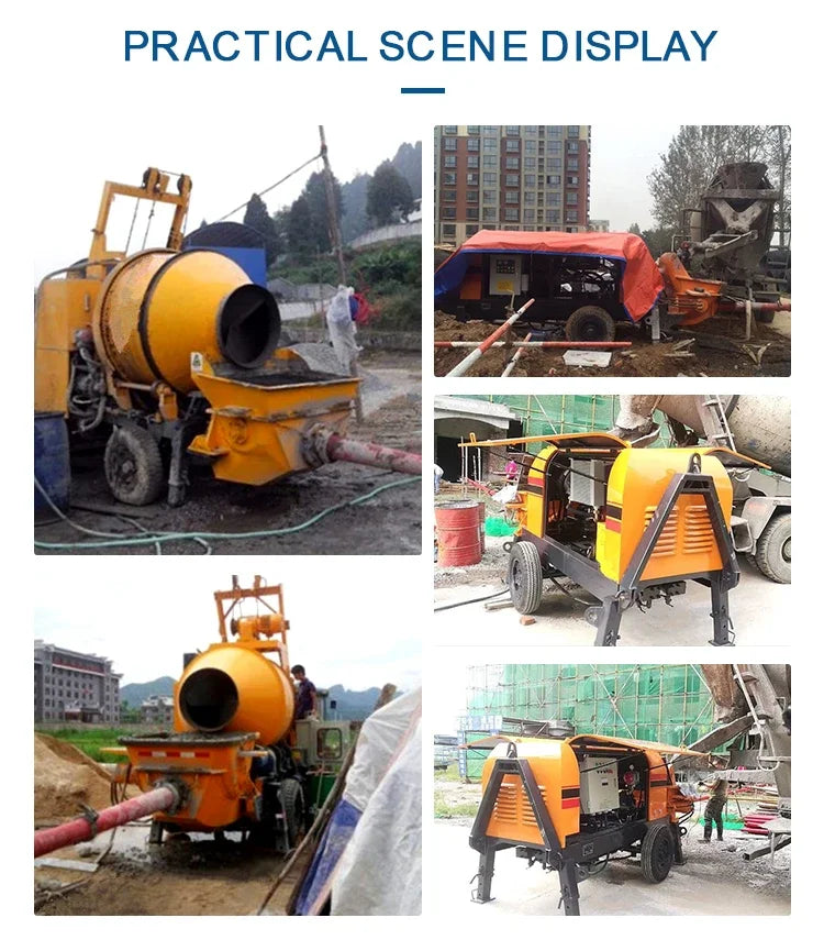 YG Concrete Pump Automatic Construction Machinery Trailer Mobile Concrete Pump Portable Concrete Mixer Mixing Machine with Pump