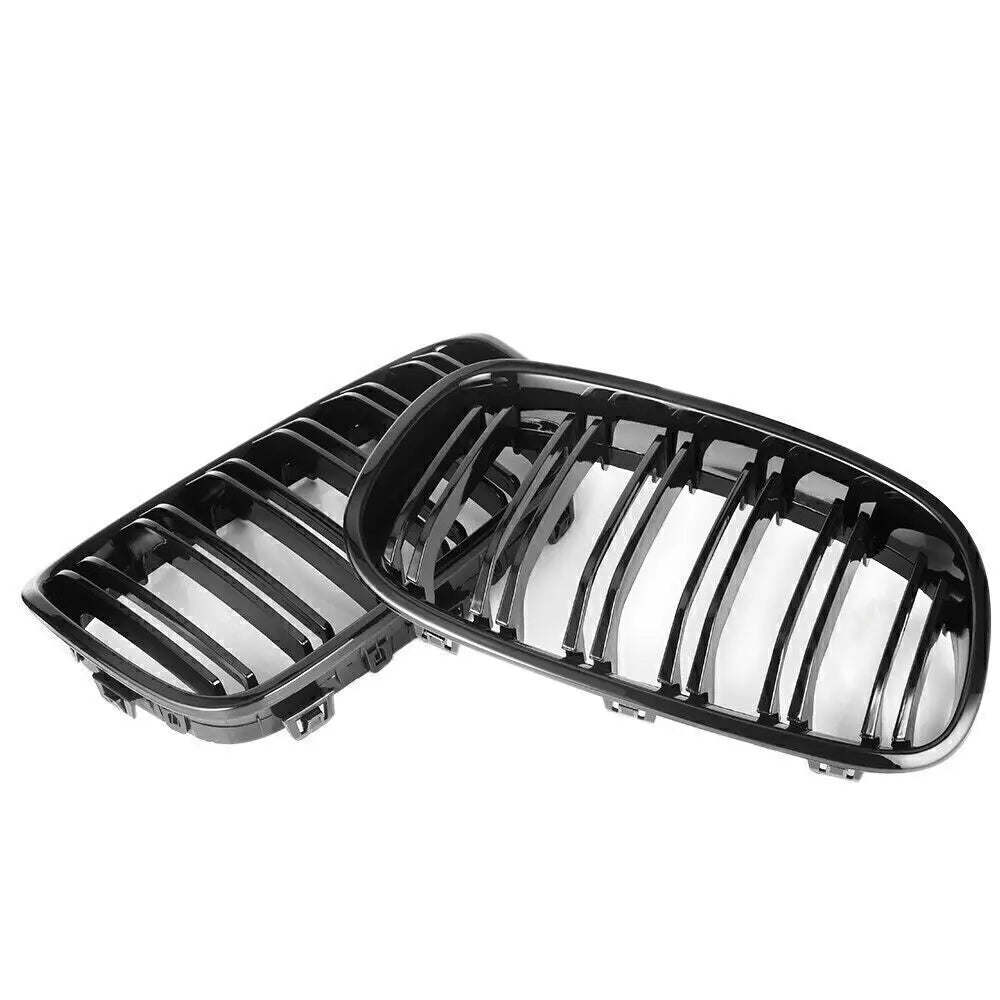 Front Kidney Grill Grille Double Slat Gloss Black For BMW F20 F21 2011-2014