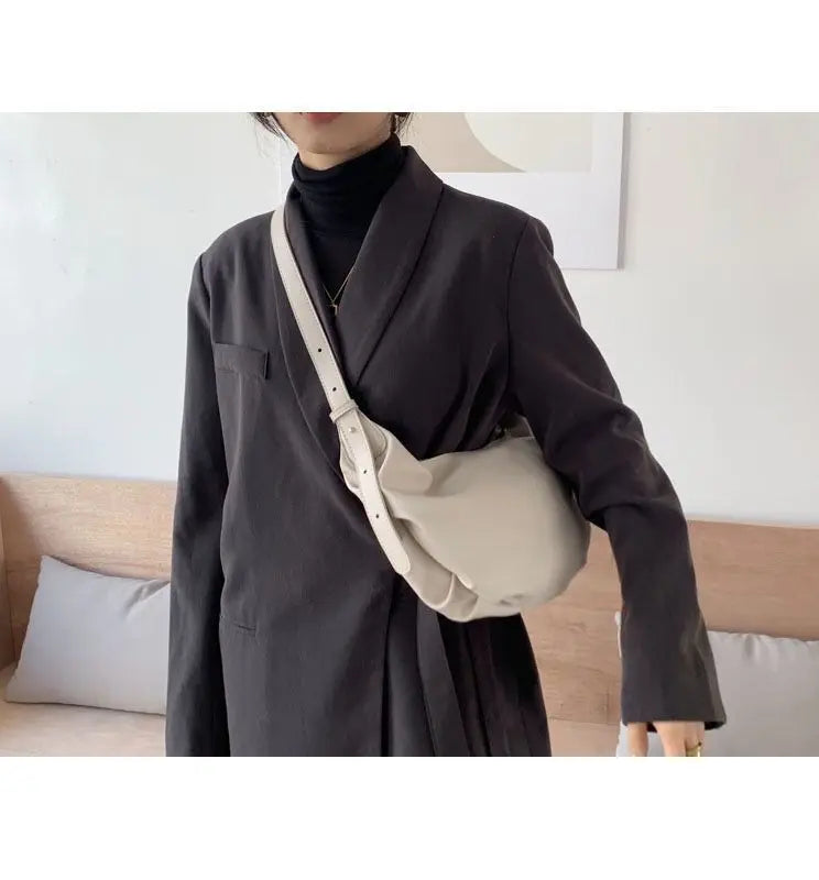 Trendy Pleated Shoulder Bag for Women Soft PU Leather Crossbody Bag Designer Dumpling Bag Fashion Tote Bag Cloud Bag Hobo Bolsas