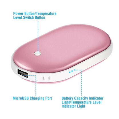 5200Mah Portable Hand Warmer Mini Power Bank USB Rechargeable Winter Heater UK