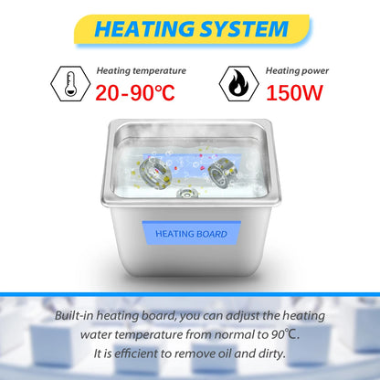 Ultrasonic Cleaner Bath 2L 60W/120W with Stainless Basket Heater Timer Digital Display Diswasher Ultrasound Home Appliances