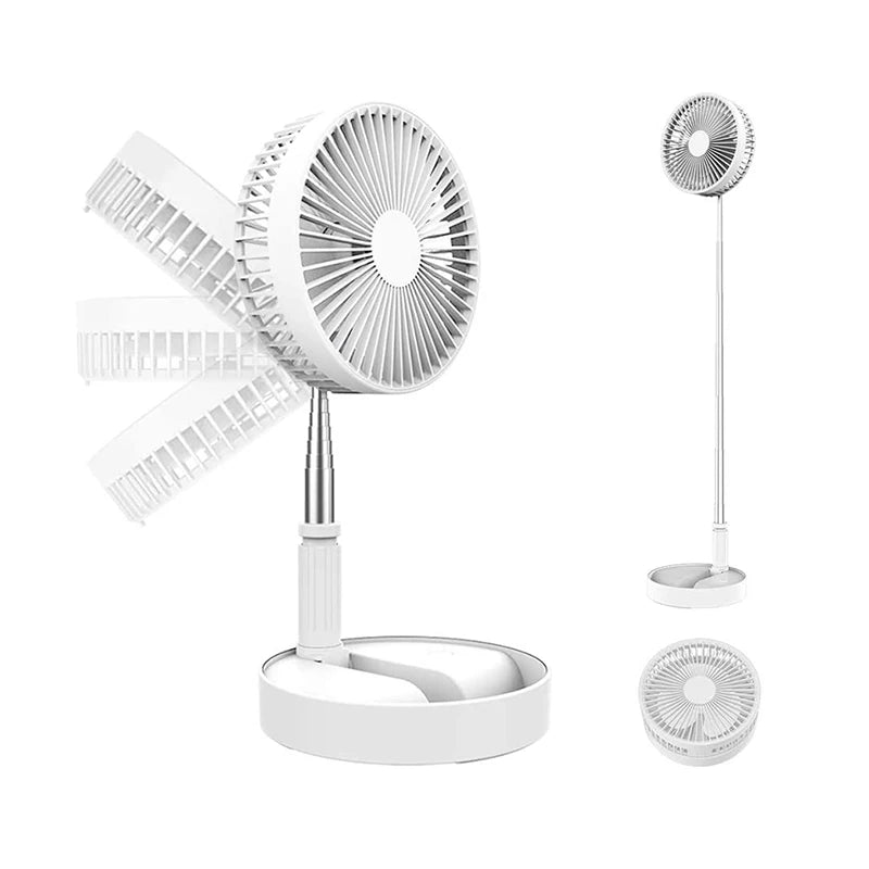 Usb Charging Desktop Home Mini Floor Fan Telescopic Fan Retractable Usb Folding Fan For Home And Office And Outdoor Activity