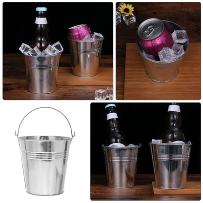 Small Iron Bucket Ice Cube Tray Mini Buckets Tin Pail Containers for Food Cookie Metal Chips Storage Keg Child