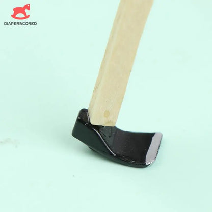 New 3Pcs/set 1/12 Scale Dollhosue Mini Wood Metal Chopper Hatchet Dollhouse Miniature Farming Tools Garden Tools