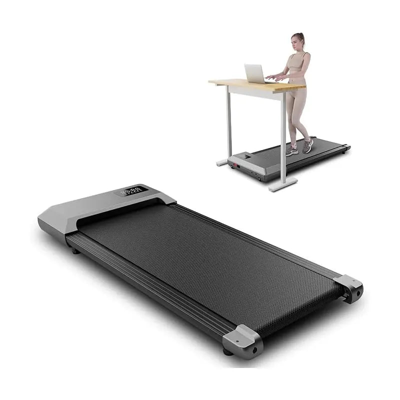 2 In 1 Under Desk Walk 35.5 X 15.5 Inch Run Area Treadmill, 1-6KM/H Treadmill for Home and Office With LCD Display