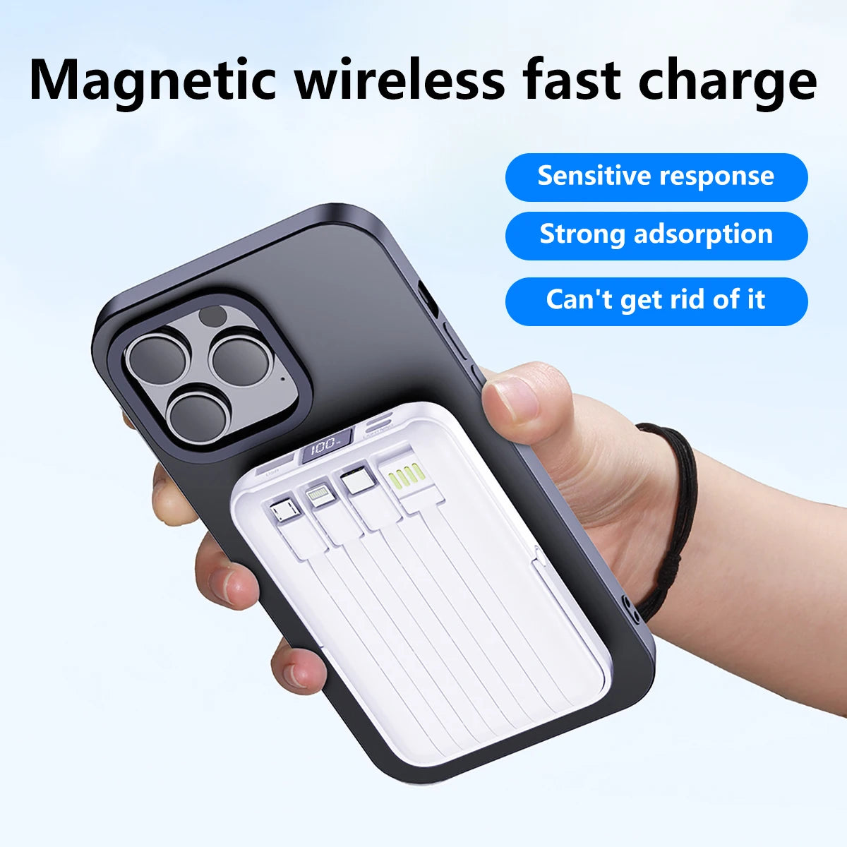 Wireless Magnetic power bank Wireless fast charging up to 22.5w with LED digital power display