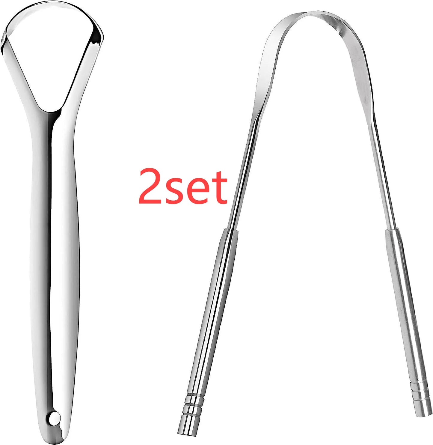 2X Stainless Steel Tongue Tounge Cleaner Scraper Dental Care Hygiene Oral Mouth