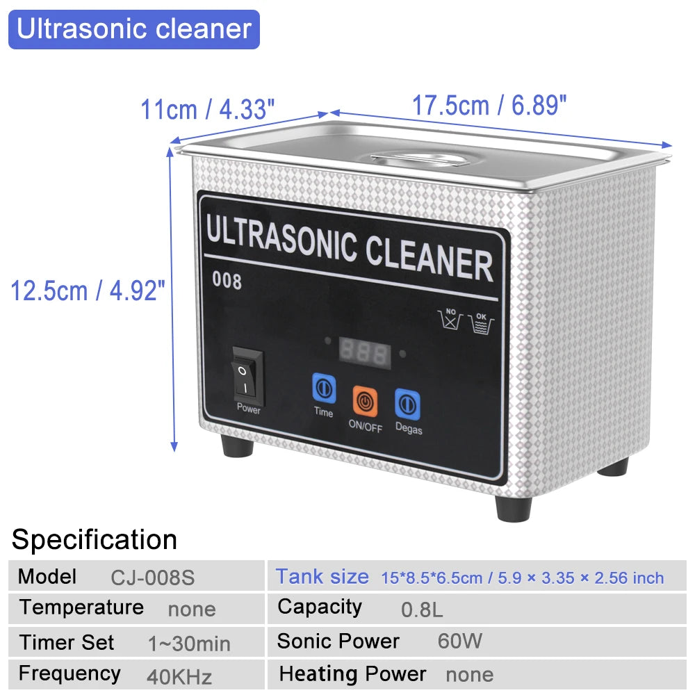 35w 60w Ultrasonic Cleaner Cleaning Jewelry Eyeglasses Dental Dentures Tooth Retainer Glasses Cleaner 110v 220v Ultrasonic Bath