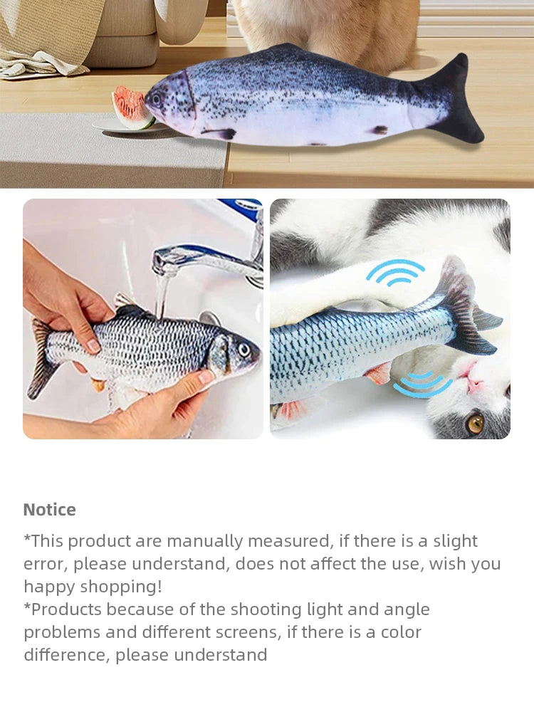 Cat Dog Toy Fish USB Charging Electric Floppy Simulation Fish Interactive Training Teeth Grinding Pet Chew Toys