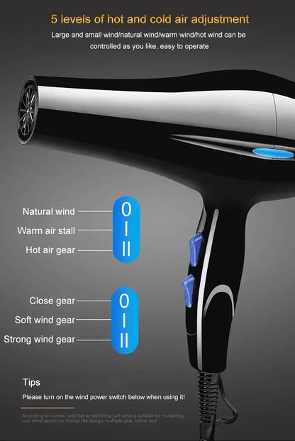 Negative Ion Hair Dryer Constant Temperature Hair Care without Hurting Hair Light and Portable Essential for Home and Travel