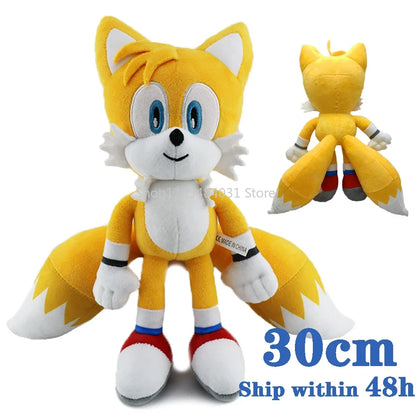 New 30CM Super Sonic Plush Toys The Hedgehog Amy Rose Knuckles Tails Cute Cartoon Soft Stuffed Doll Birthday Gifts for Children