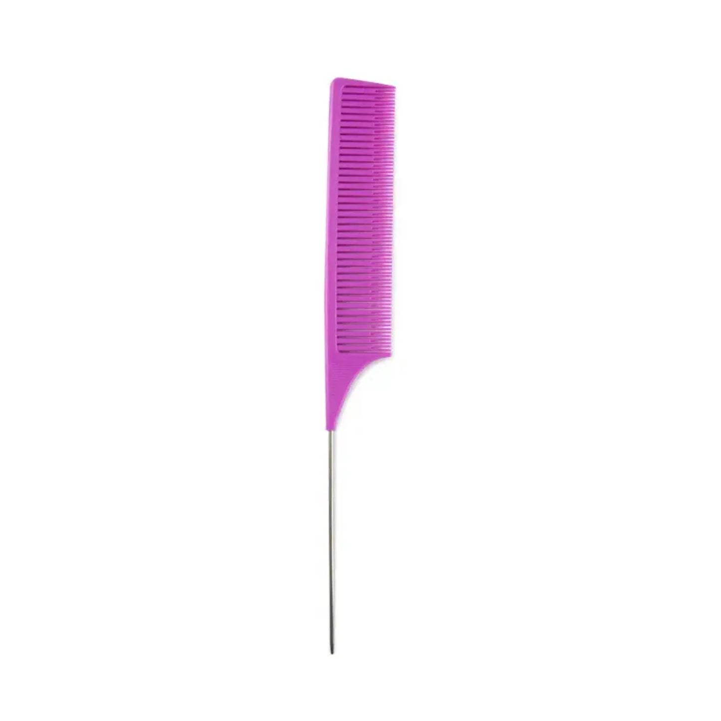 Professional Anti-static Black Fine-tooth Metal Spiked Stainless Steel Styling Salon Cut Comb - Hair Tail Comb