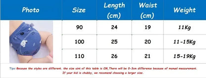 6 Layers of Waterproof and Reusable Cotton Baby Training Pants Baby Shorts Underwear Baby Diapers Diapers Underwear Diaper