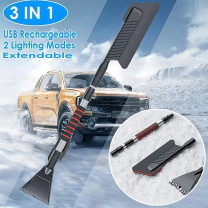 3-in-1 80.5*10.5cm Winter car detachable snow plow Aluminum alloy shovel Sweep 1 Snow sweep snow defrost EVA grip cleaning tools