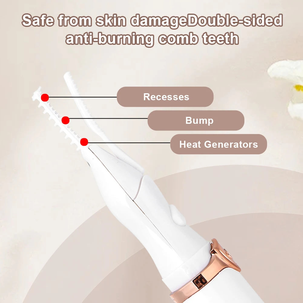 Heated Eyelash Curler USB Rechargeable Electric Eyelash Curler 2 Heating Modes Long Lasting for Quick Natural Curling