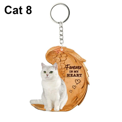 1 Piece 23 Style Dog Forever In My Heart  Angel Pendant Bag Key Chains Car Keychain Keyring  Pet Jewelry Gift For Women Girls