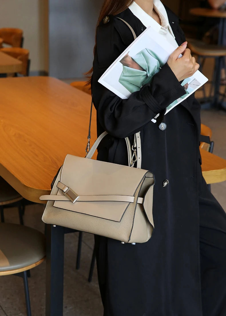 2024 high quality leather tote bags women square handbags luxury designer commuter shoulder crossbody bag large capacity