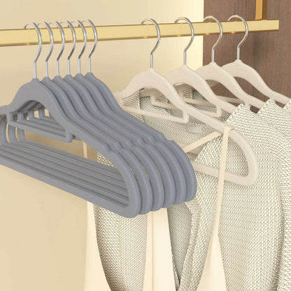 Premium Velvet Hangers 50 Pack with Non-Slip Space Saving Felt Clothes Hangers Sturdy Slim Flocked Hangers for Dresses Coats Tie