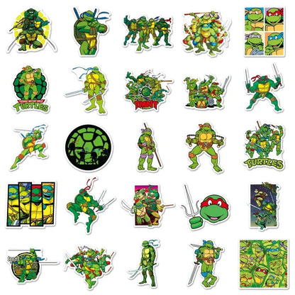 New 50PCS Ninja Turtles TMNT Anime Stickers Kawaii Cartoon Cute Aesthetic Decal Decoration Laptop Motorcycle Luggage Car Sticker